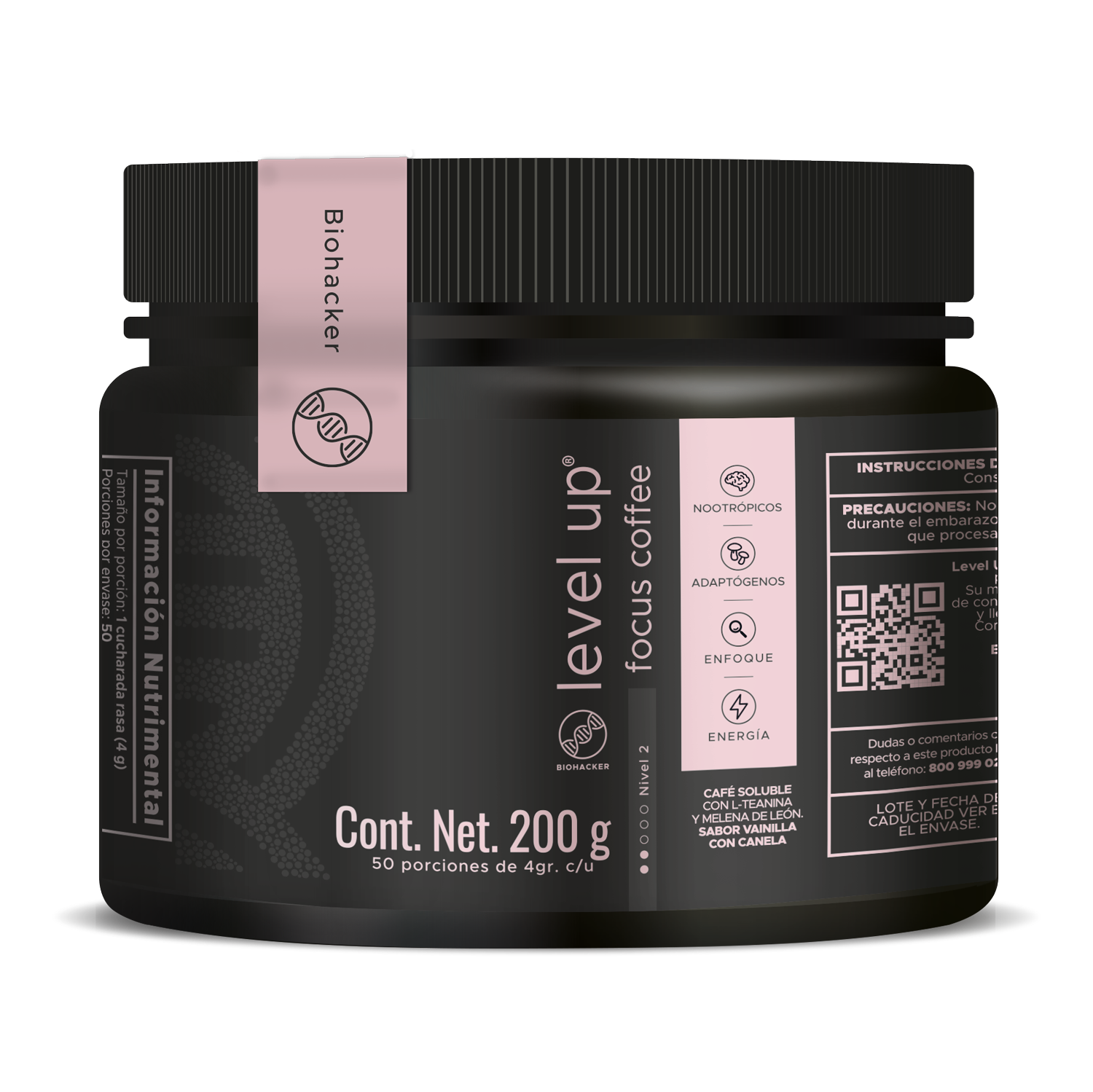 Level-Up Coffee: Energía natural con minerales y Teanina 200grs