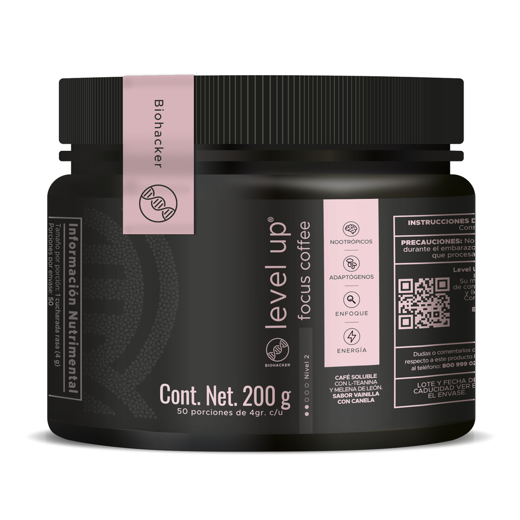 Level-Up Coffee: Energía natural con minerales y Teanina 200grs