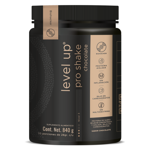 Level-Up Shake: Proteína y energía en cada porción, con sabor a chocolate 840g
