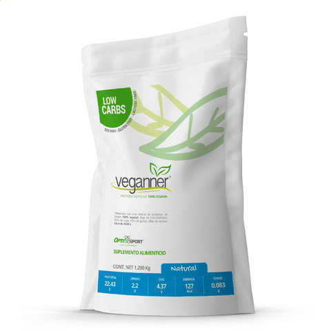 VEGANNER Proteína Vegetal Vegana 1200 grs. Sabor Natural