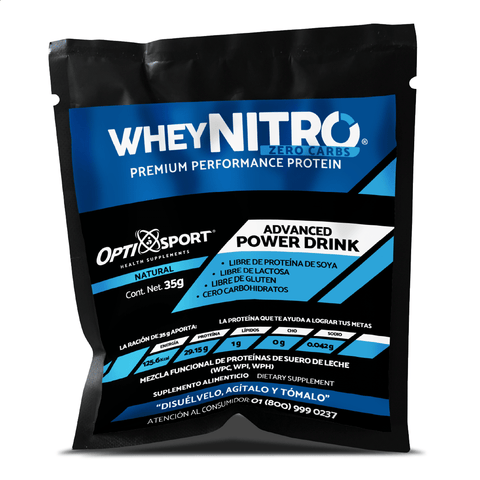WHEYNITRO Proteína de Suero + HMB + BCAAs | 12 sobres de 35g | Sabor Natural