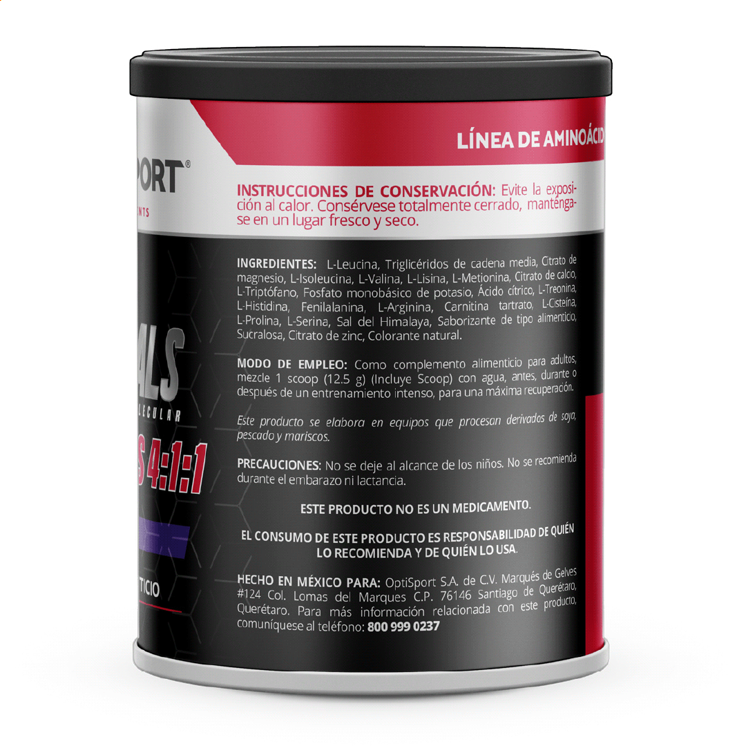 Amino Minerals EAA + BCAAs 4:1:1 - 375 grs. (polvo)
